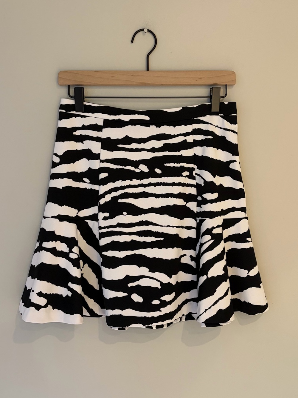 Michael Kors Black & White Zebra-Print Circle Skirt